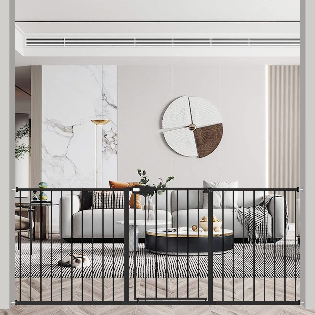 WAOWAO triple-lock baby gate extended width for stairs and doorways