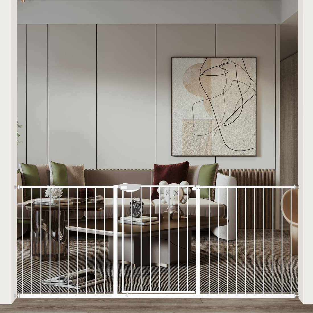 WAOWAO triple-lock gate assembly shows easy setup for busy homes.