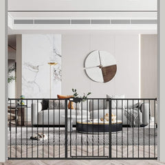 WAOWAO triple lock gate front view — sturdy metal safety gate