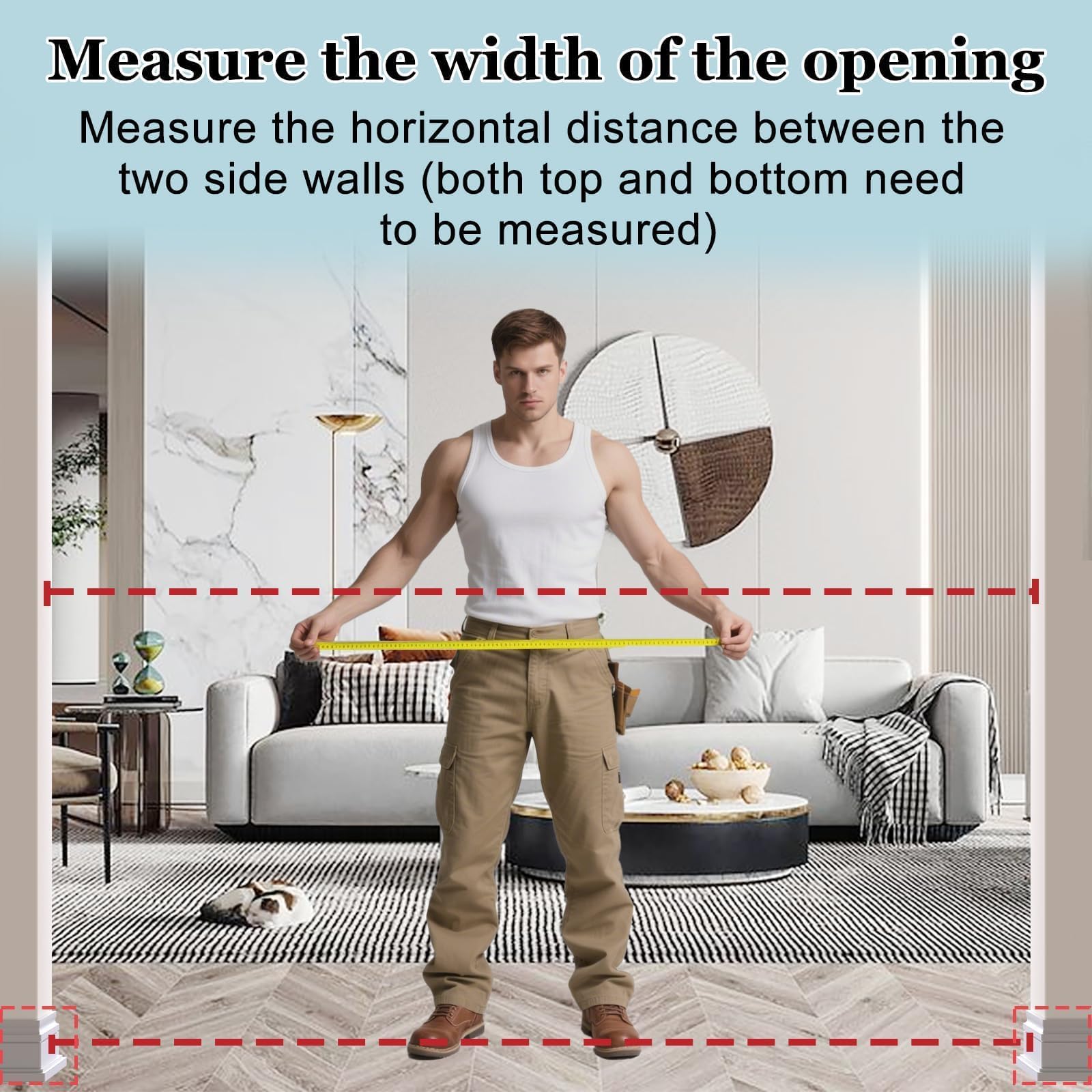 WAOWAO gate lock-buttons highlight easy adult access while keeping kids secure.