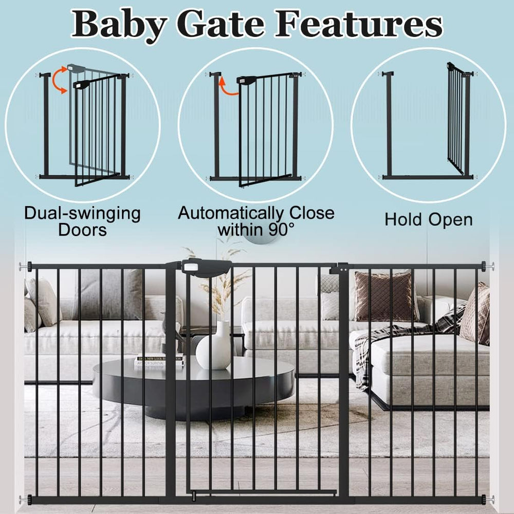 WAOWAO Triple Lock Gate open-90-deg feature supports convenient living with hands-full moments.