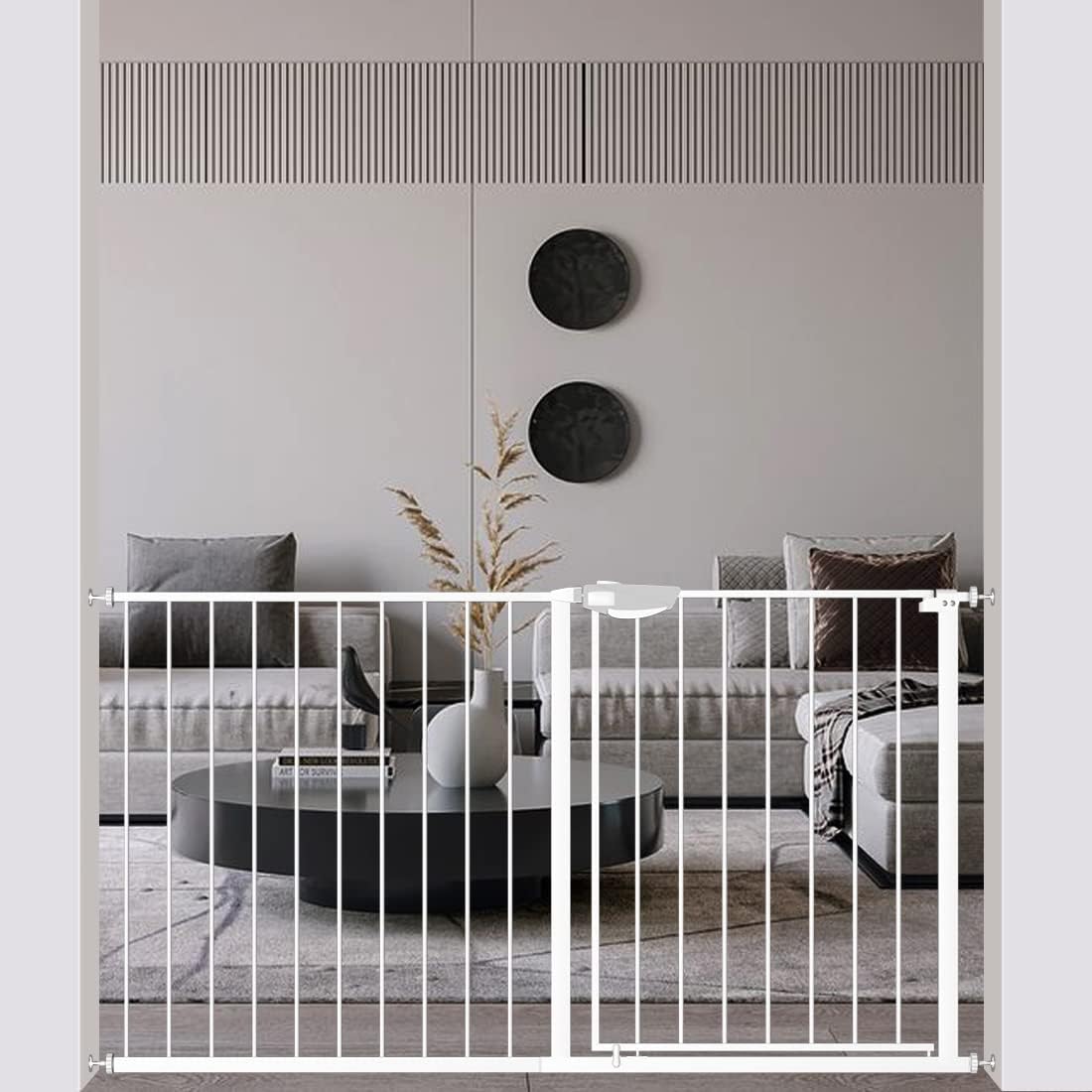 WAOWAO triple-lock gate wide highlights sturdy construction for safe entryways.