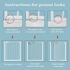 WAOWAO triple lock gate width adjustment fits 29.72 to 90.94 inches