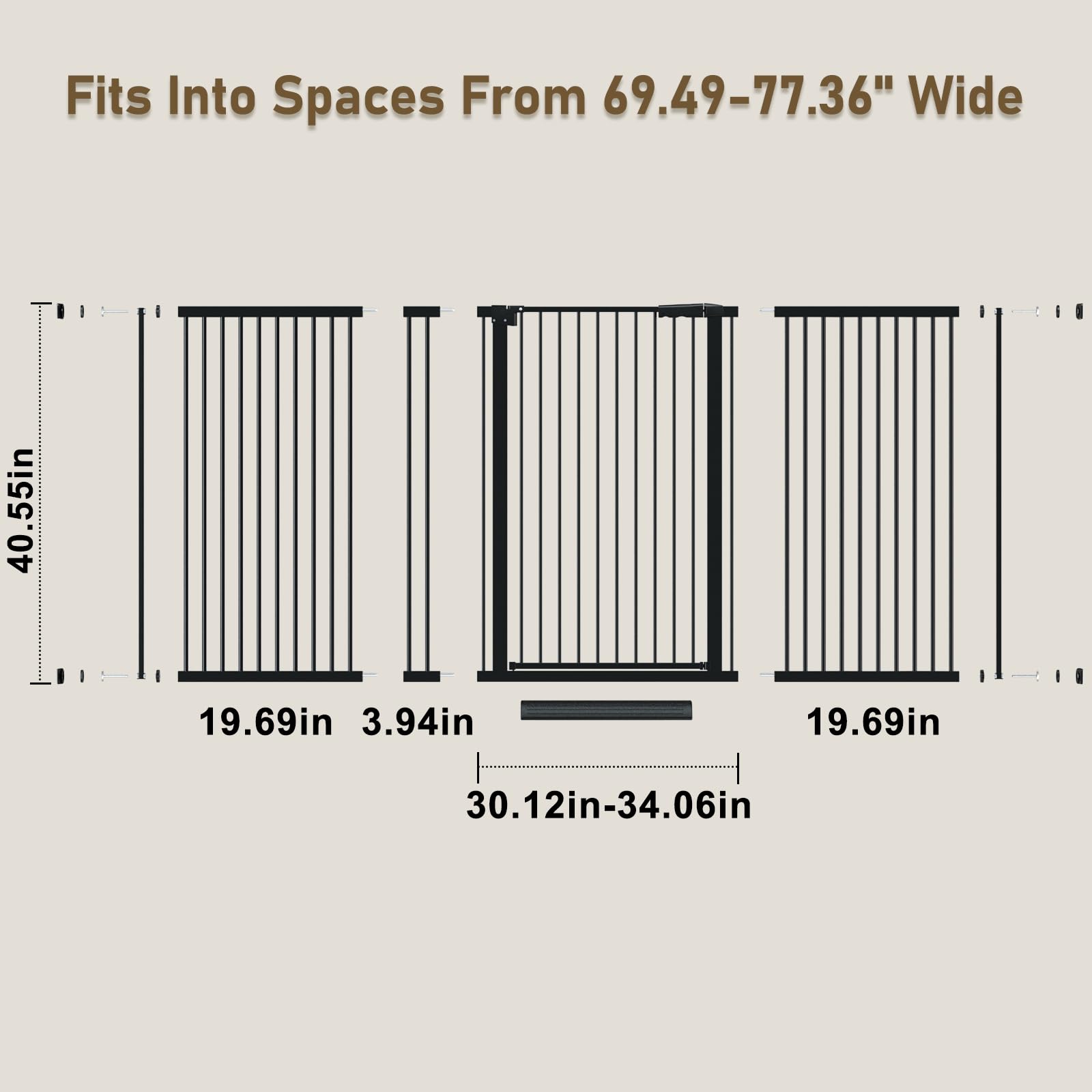 WAOWAO wide 23.4 inch doorway opening supports strollers and wheelchairs