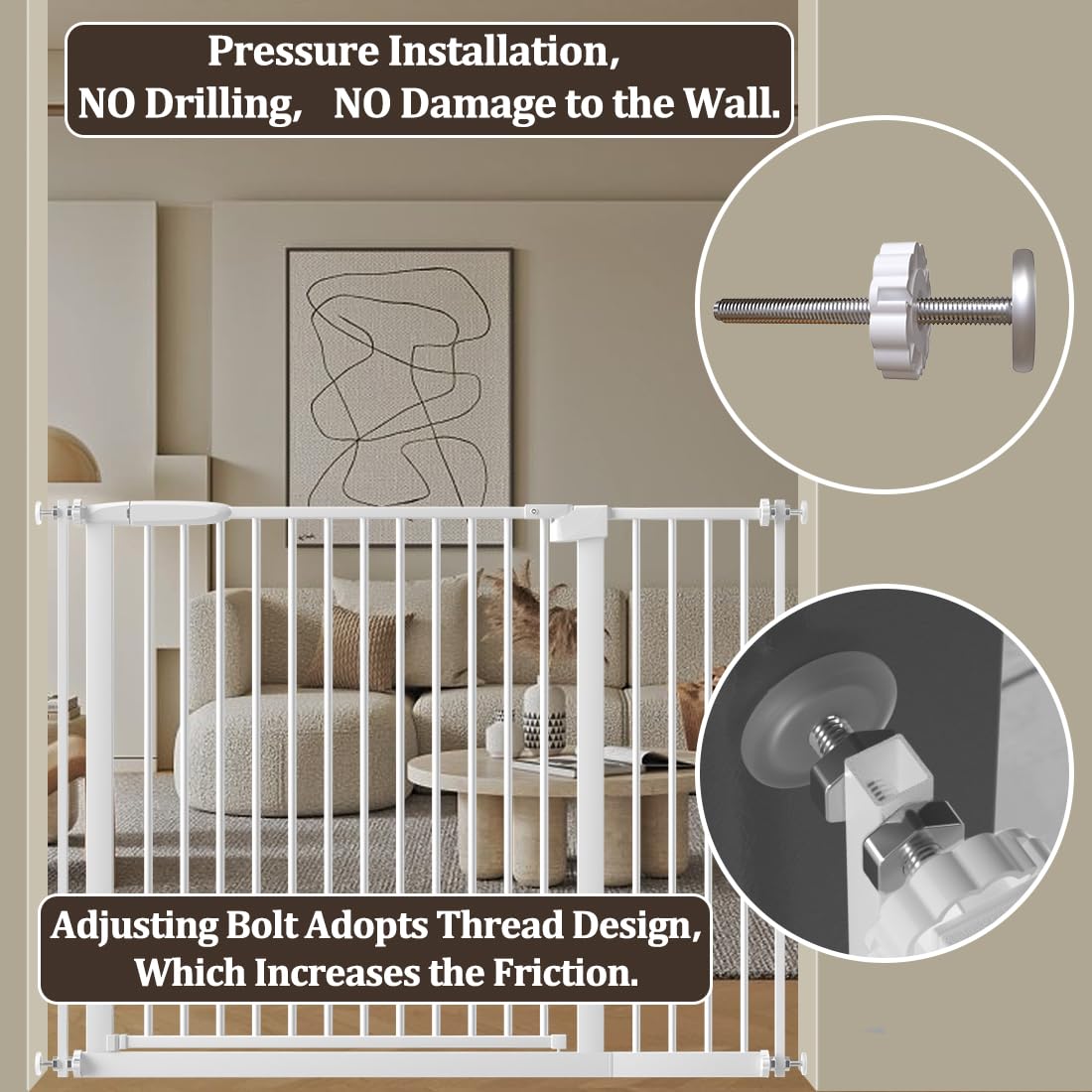 WAOWAO width 53.74–61.61 inches fits multiple openings