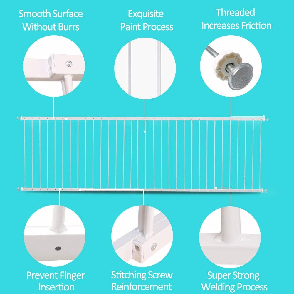 WAOWAO extra-wide guard highlights 2.68 inches gap to prevent pass-through by curious kids