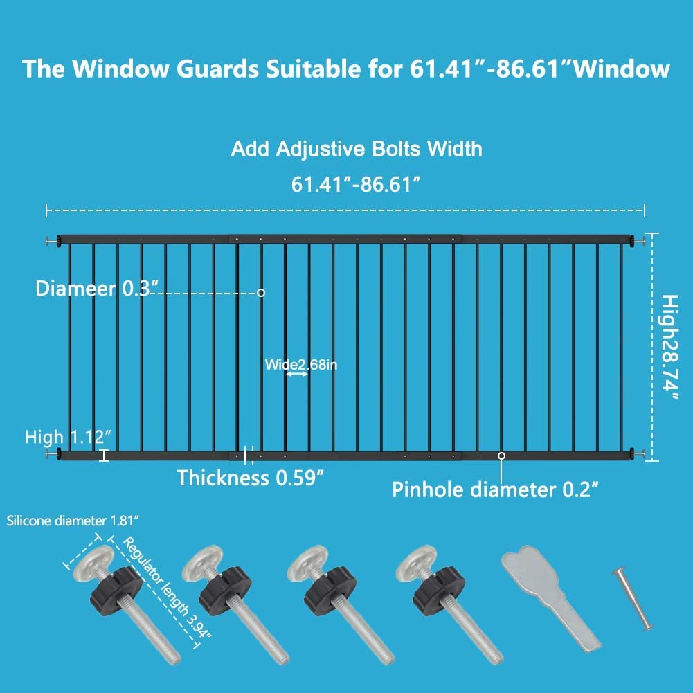 WAOWAO window guard window types illustration showing flat, fixed, bay, and sliding windows