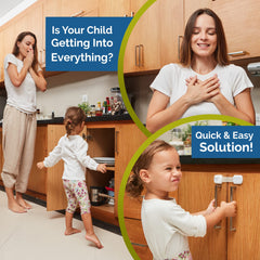Wappa Baby straps installed on a cabinet for secure cabinet safety.