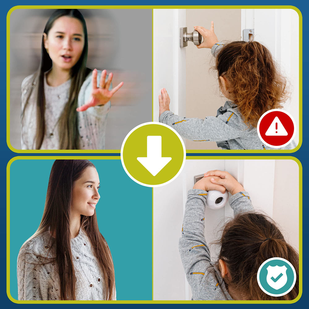 Wappa Baby door knob cover kitchen-use shows versatile placement across rooms.