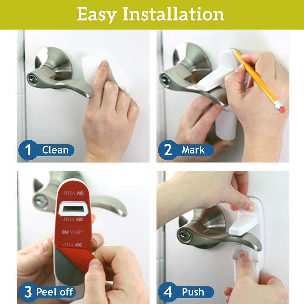 Wappa Baby Door Lever Lock close-up on durable ABS housing