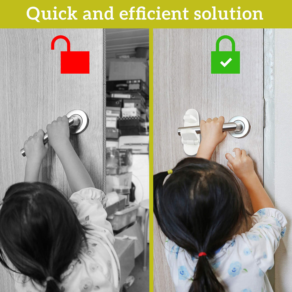 Wappa Baby Door Lever Lock supports one-handed operation for busy parents