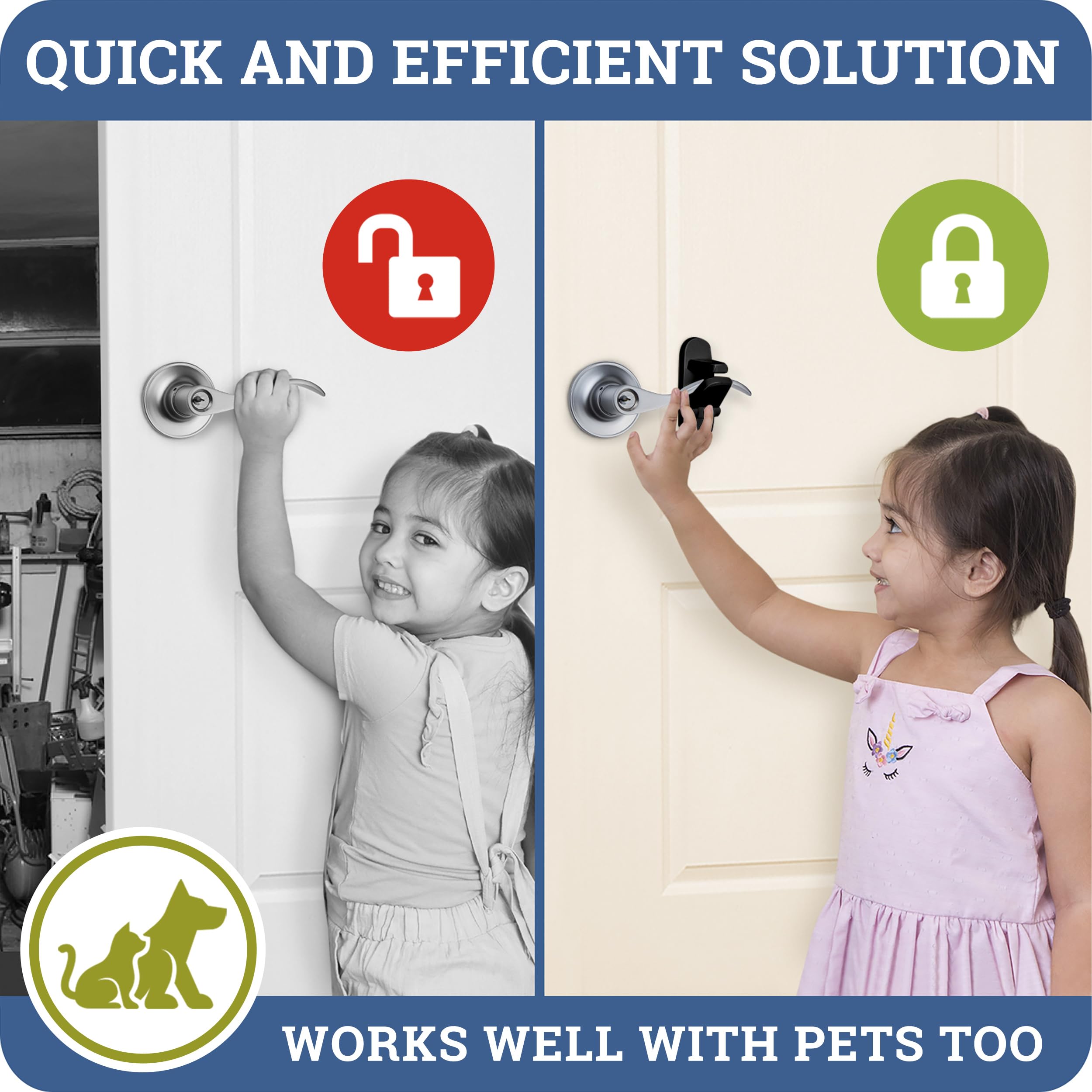 Wappa Baby door lever lock durable ABS construction for daily use.