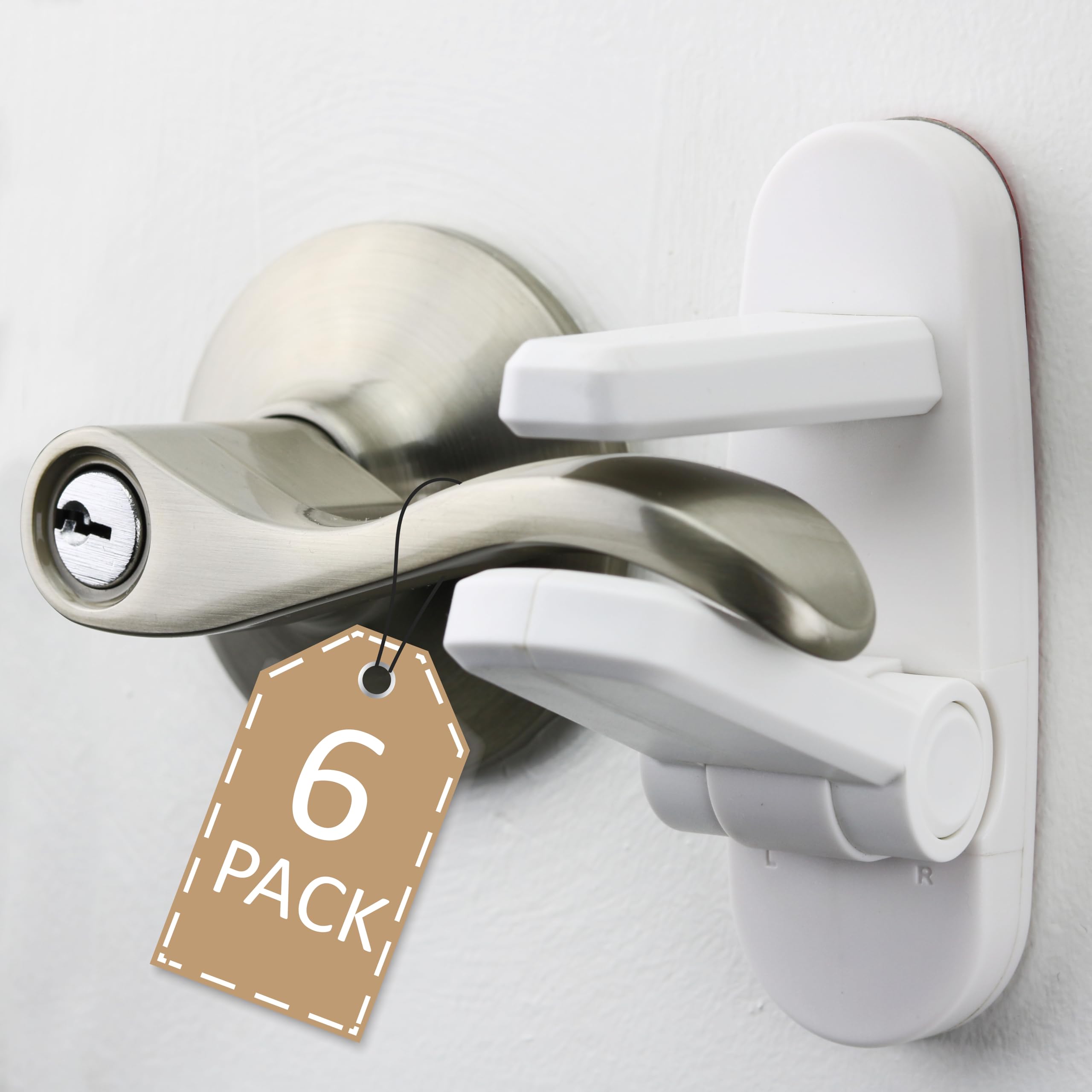 Wappa Baby door lever lock pack6 side view demonstrates secure childproof protection for doors