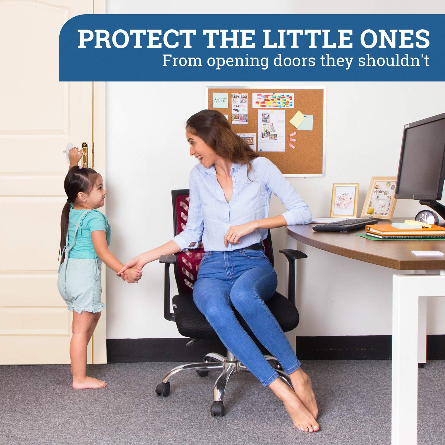 Wappa Baby secure lock on door demonstrates reliable dual-sided security.