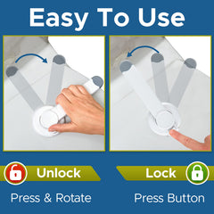 Wappa Baby Toilet Lock arm detail highlights simple locking mechanism for easy use