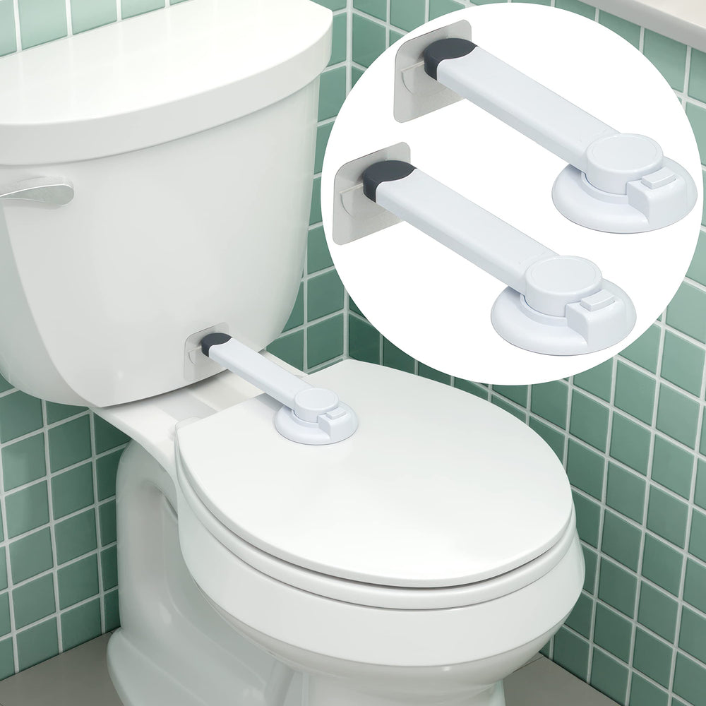 Wappa Baby Toilet Lock package shows the two-pack safety kit for quick bathroom setup