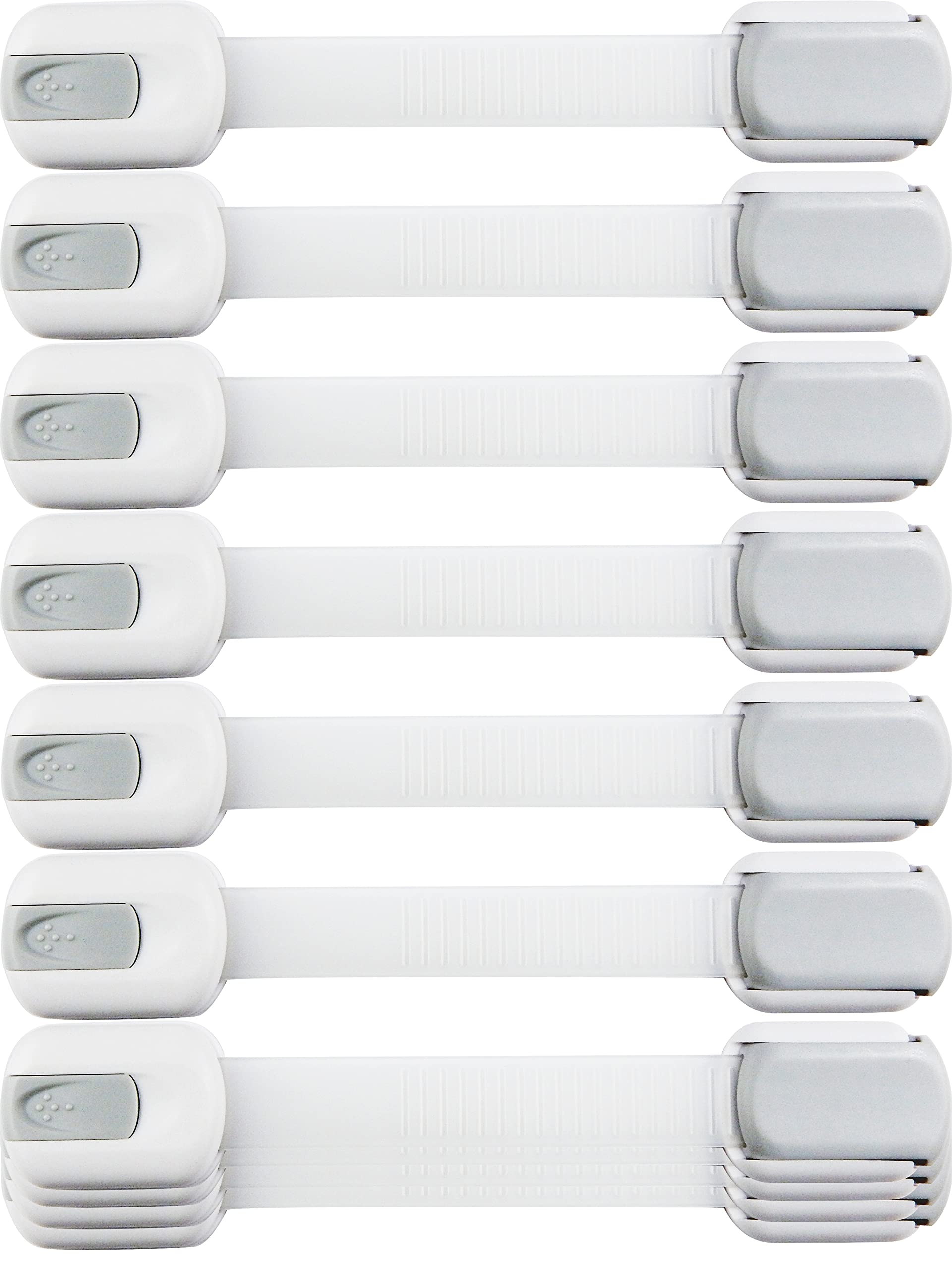 Wappa child safety strap locks 10-pack securing cabinets for toddler-proofed kitchens.