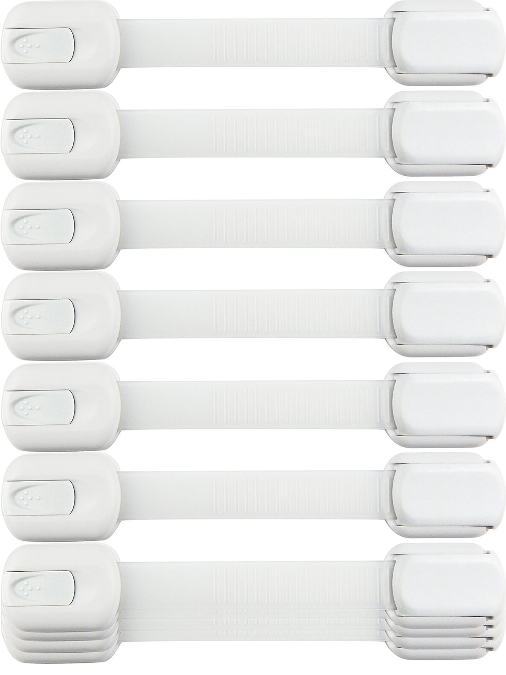 Wappa child safety straps 10-pack closeup showing strong adhesive for drill-free mounting