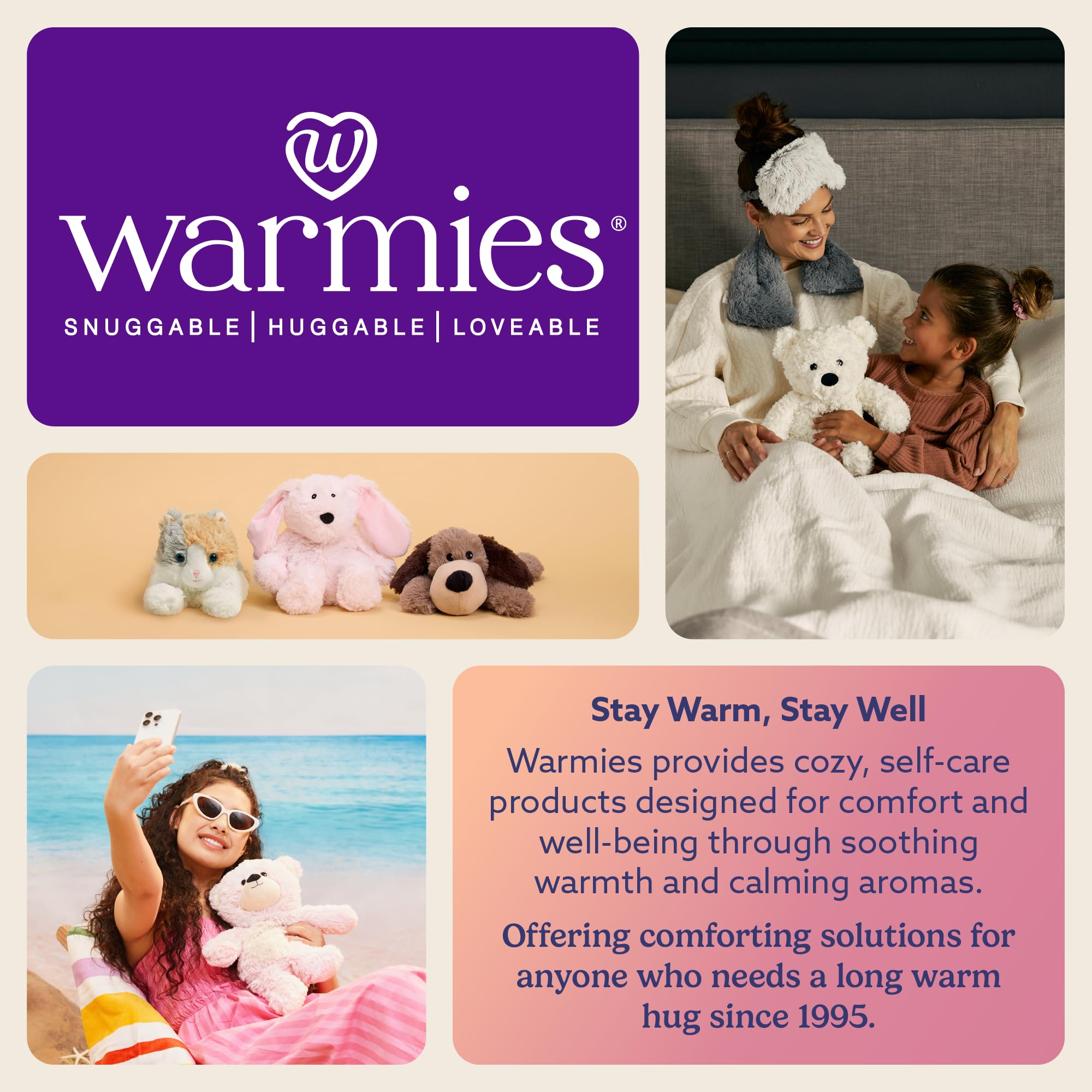 Warmies cozy companion supports babies during snuggles and quiet moments.