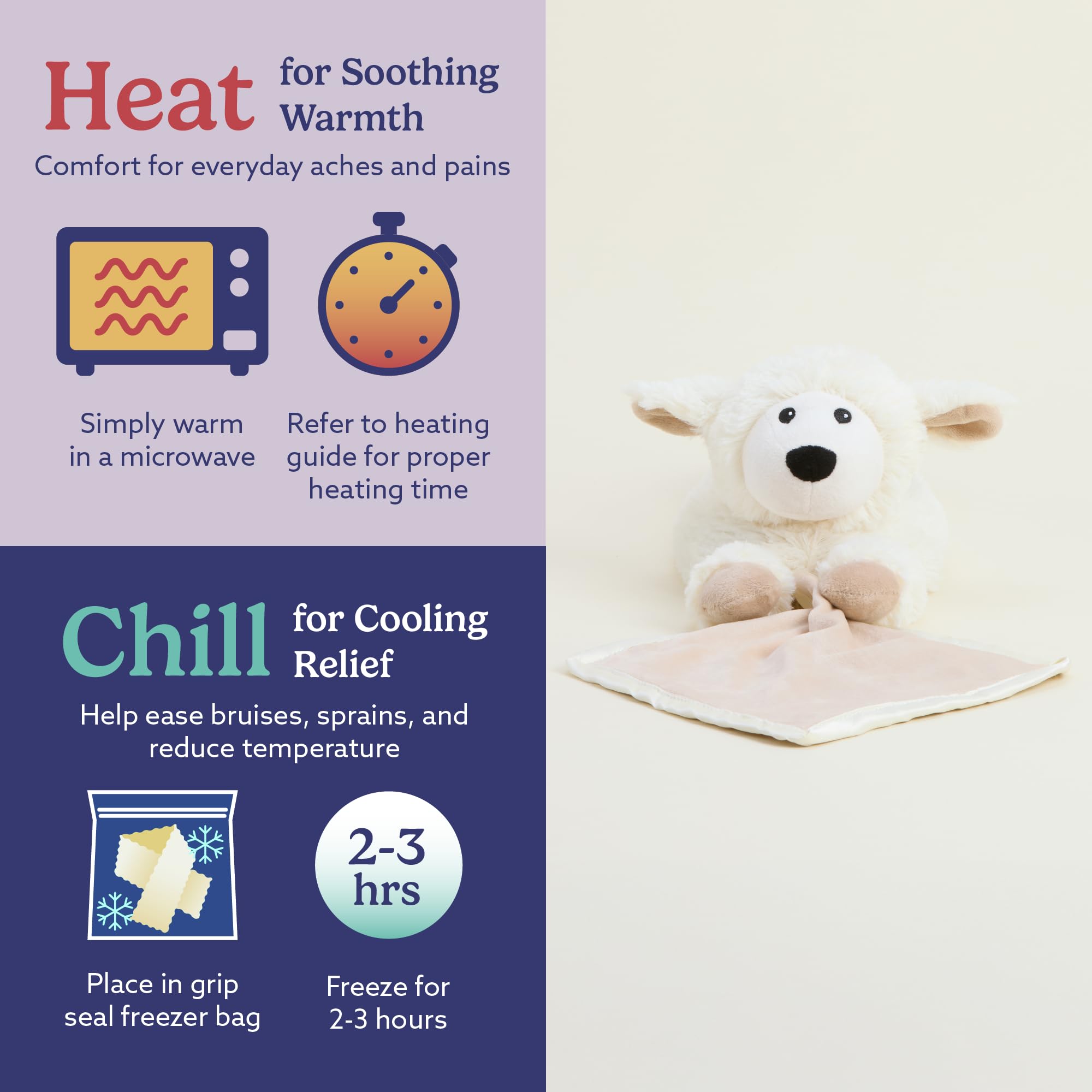 Warmies child-safe design emphasizes safety for all ages.
