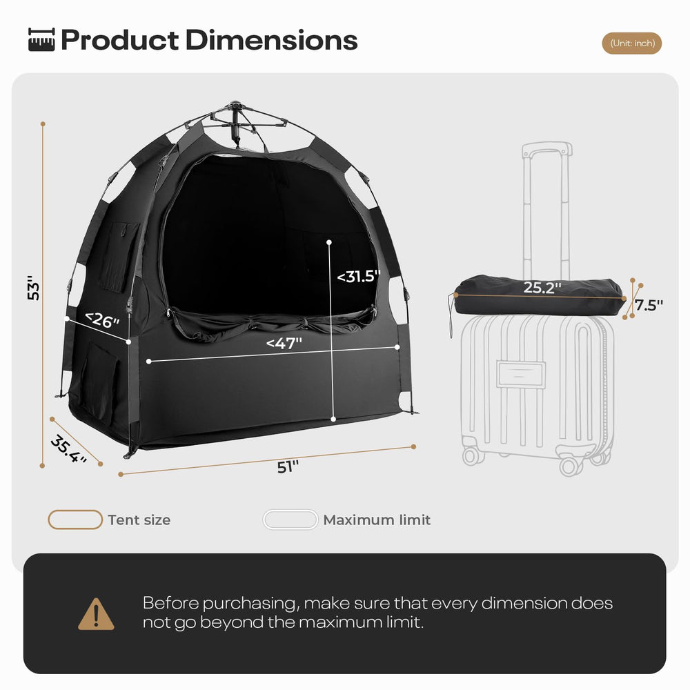 Warmoasis one-click setup tent demonstrates quick assembly in about 15 seconds.