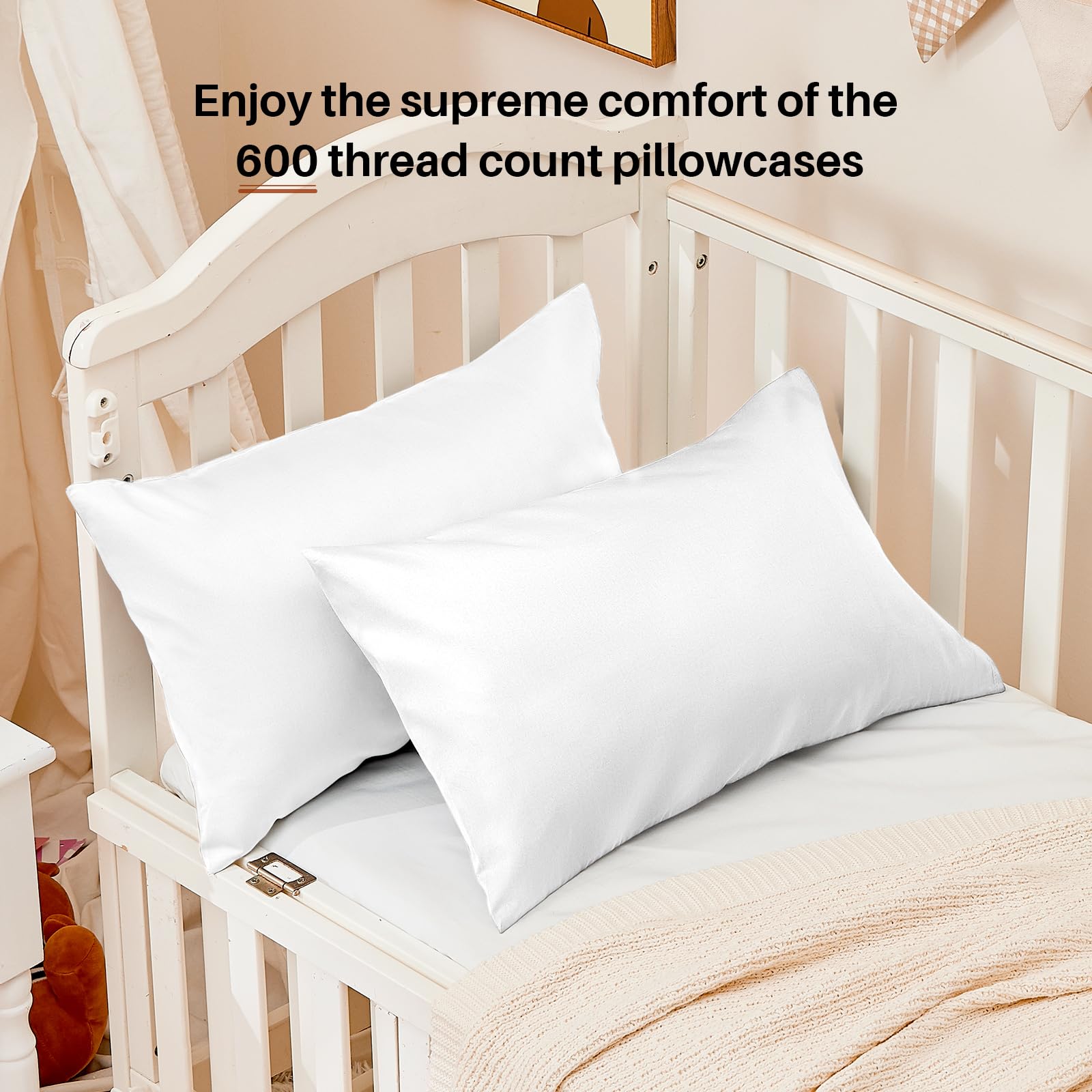 Warmstar toddler pillowcase with breathable weave promotes comfortable sleep through night heat regulation.
