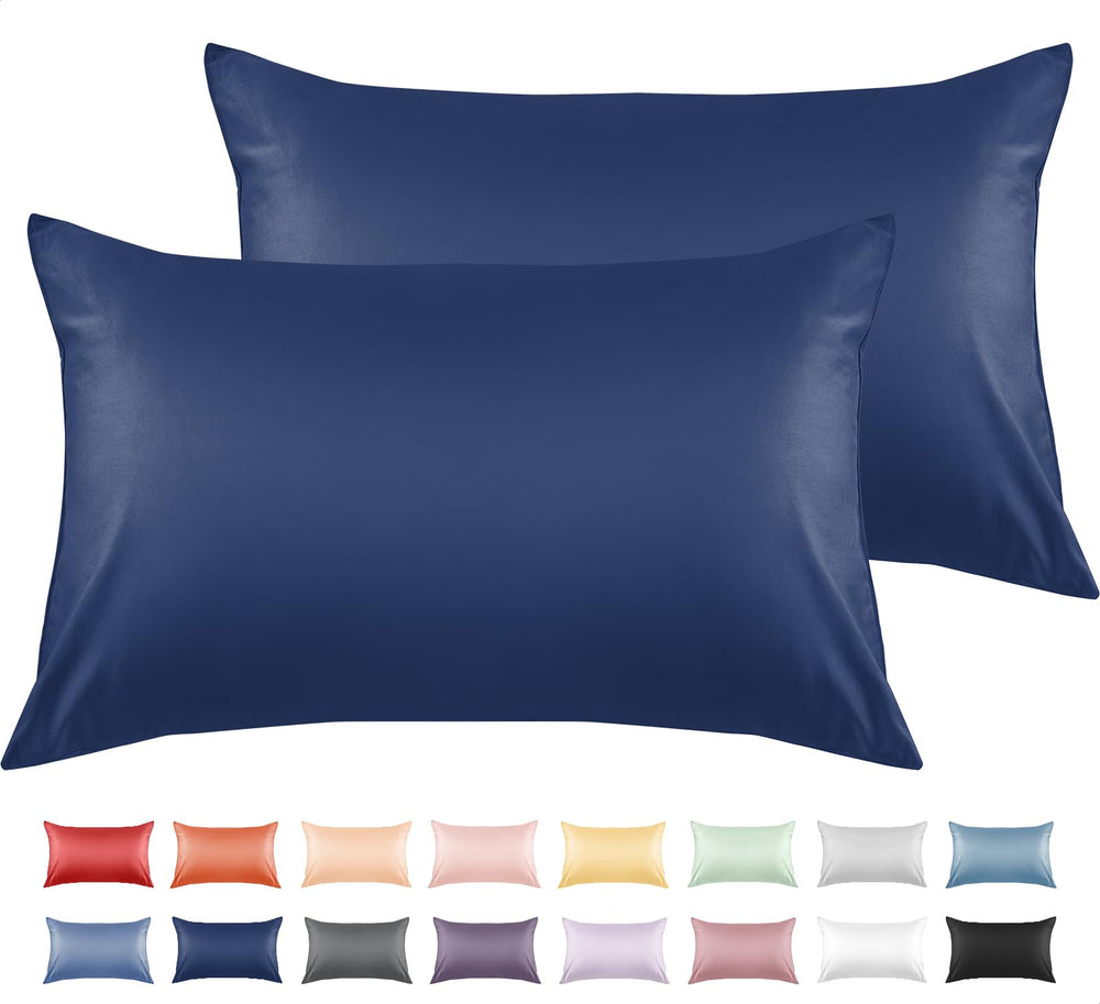 Warmstar toddler pillowcase navy front view highlighting soft cotton comfort.