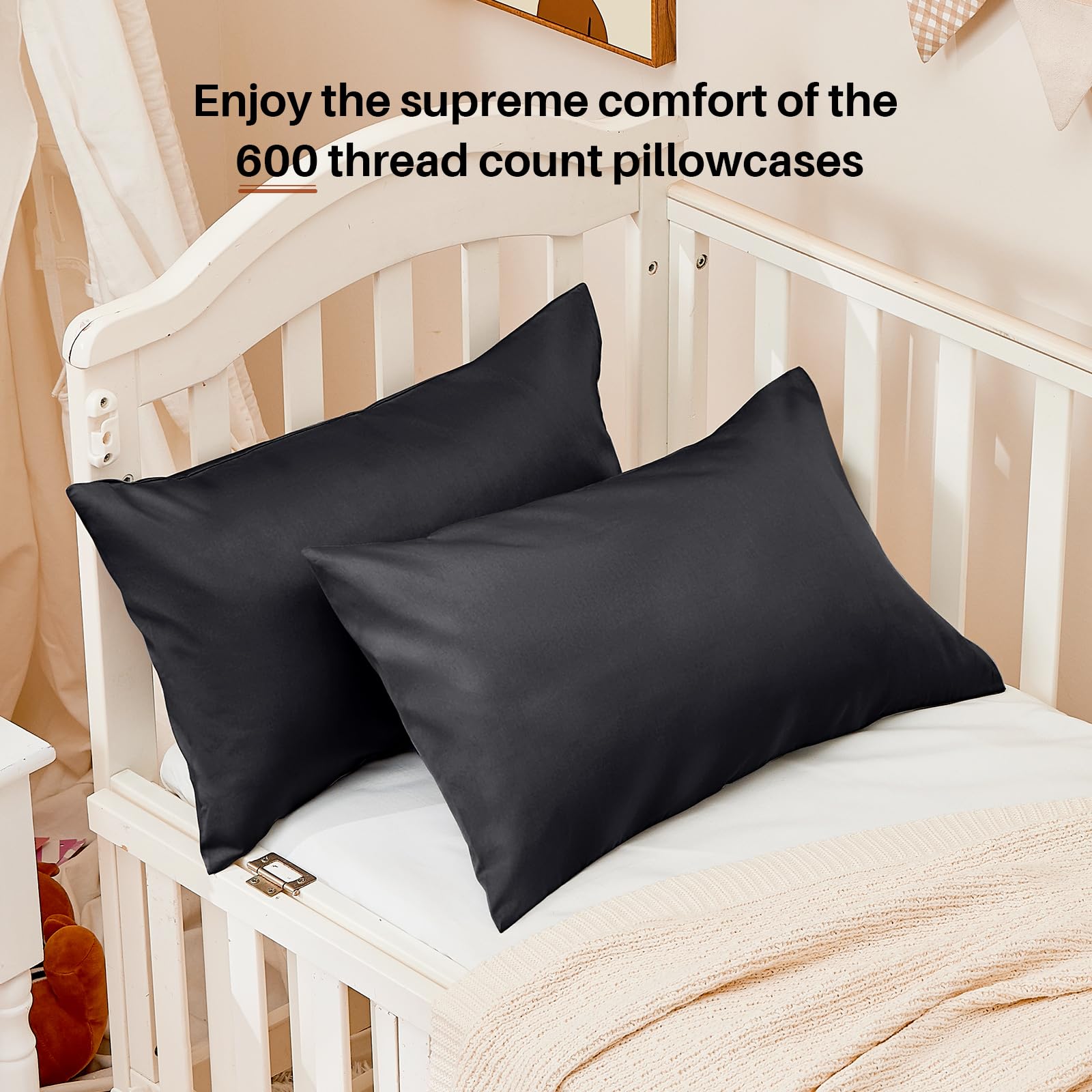 Warmstar toddler pillowcase sateen weave highlights breathable, silky feel.