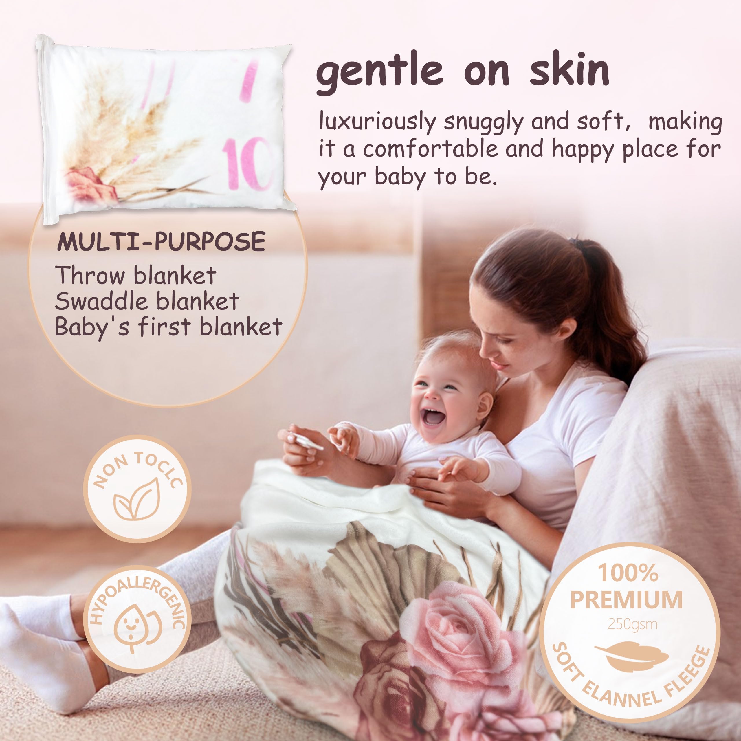 Warmther baby monthly milestone blanket photo prop milestones highlights versatile daily use.