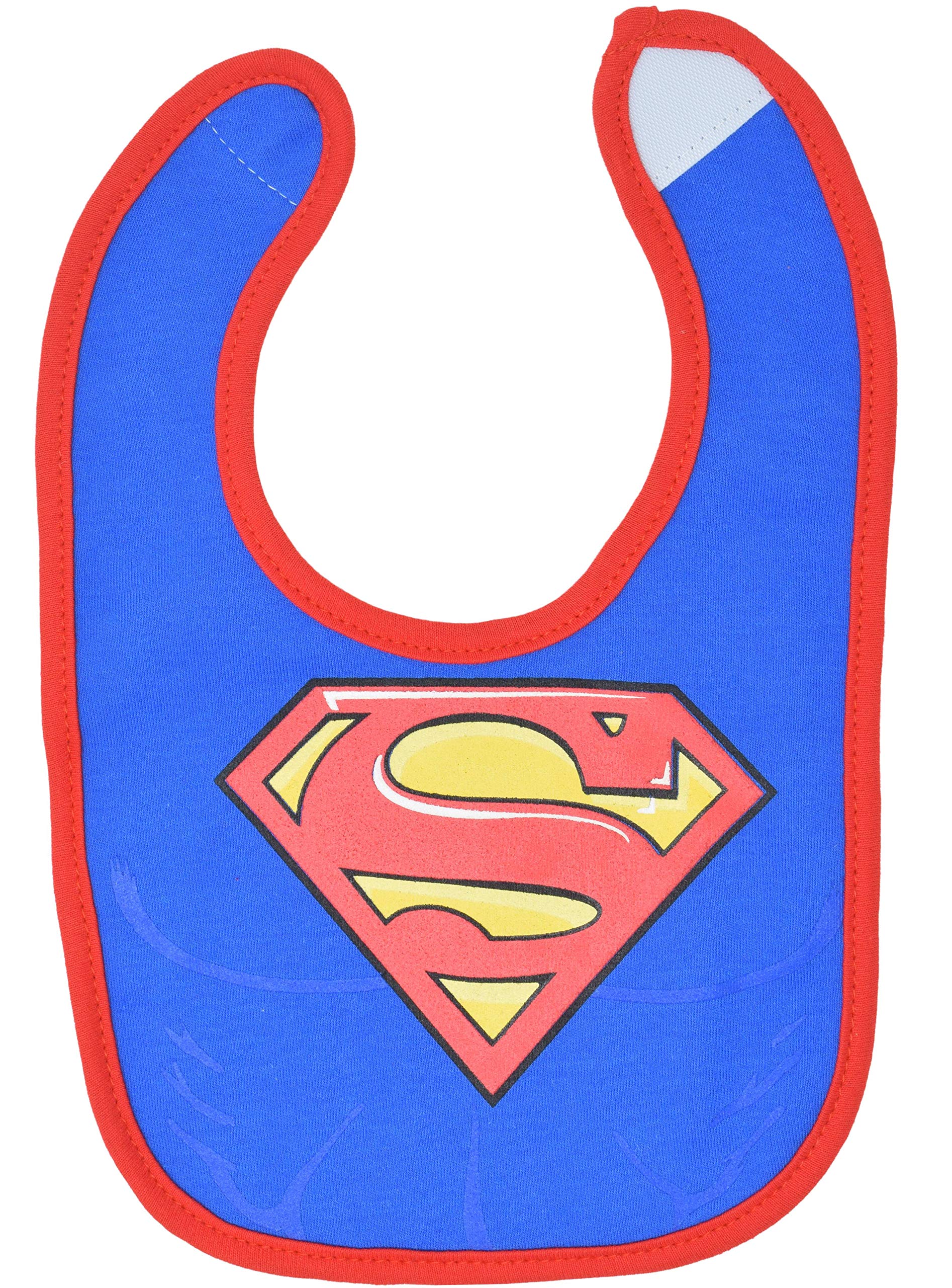 Warner Bros Justice League bibs allover logo design for versatile outfits.