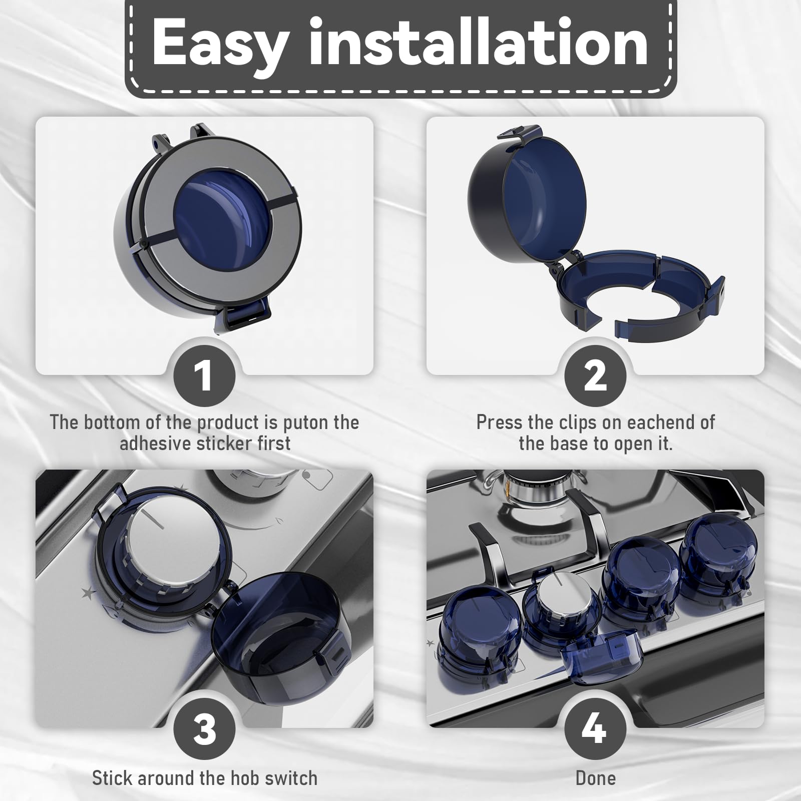 Wasachi heat-resistant cover protects knobs from heat and oil exposure.