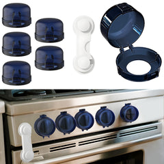 Wasachi stove knob safety cover hero demonstrates child safety with quick adult access.