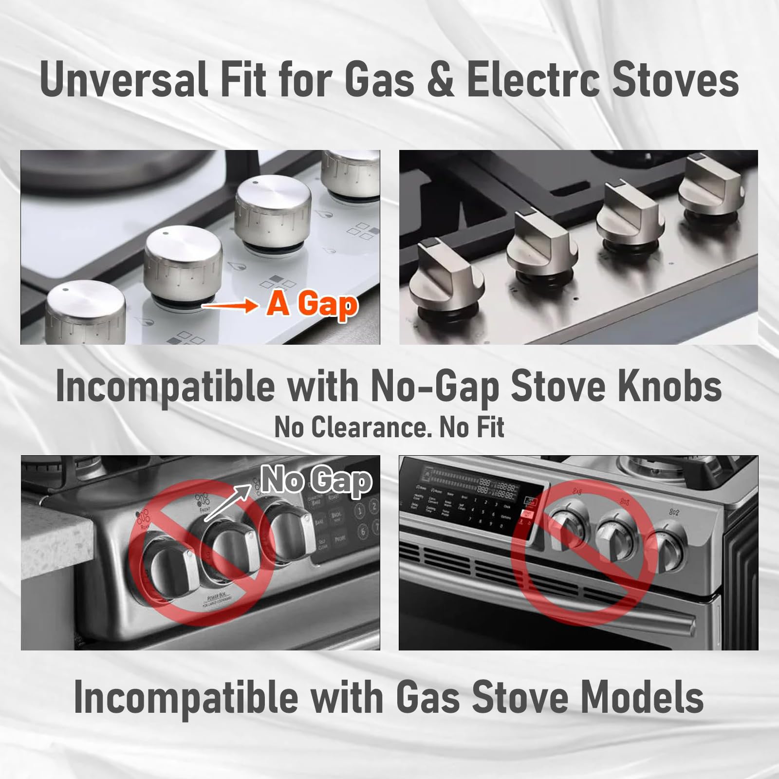Wasachi stove knob safety cover open-bottom shows universal compatibility.