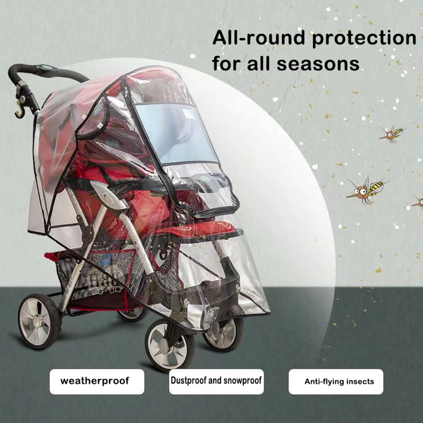 WASYPLSFOI large window lets you view the baby outdoors clearly