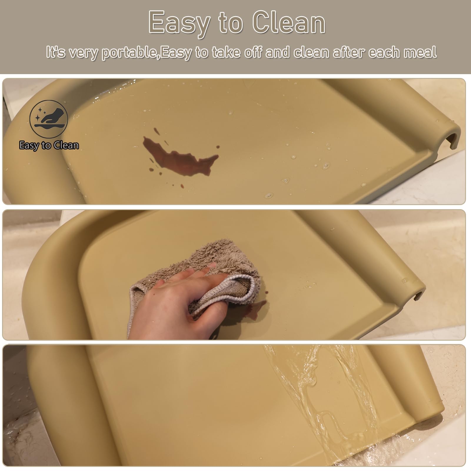 WaterLuu dishwasher-safe silicone tray for quick sanitizing after meals