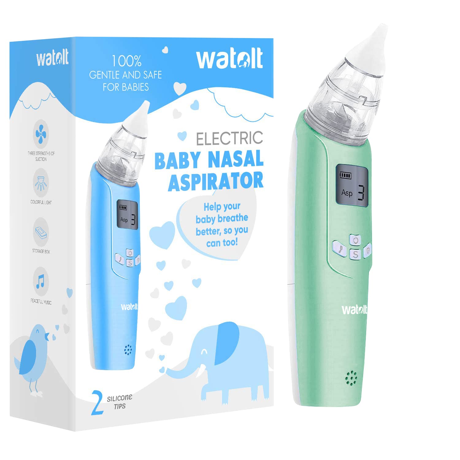 Watolt baby nasal aspirator electric nose suction for on-the-go comfort.