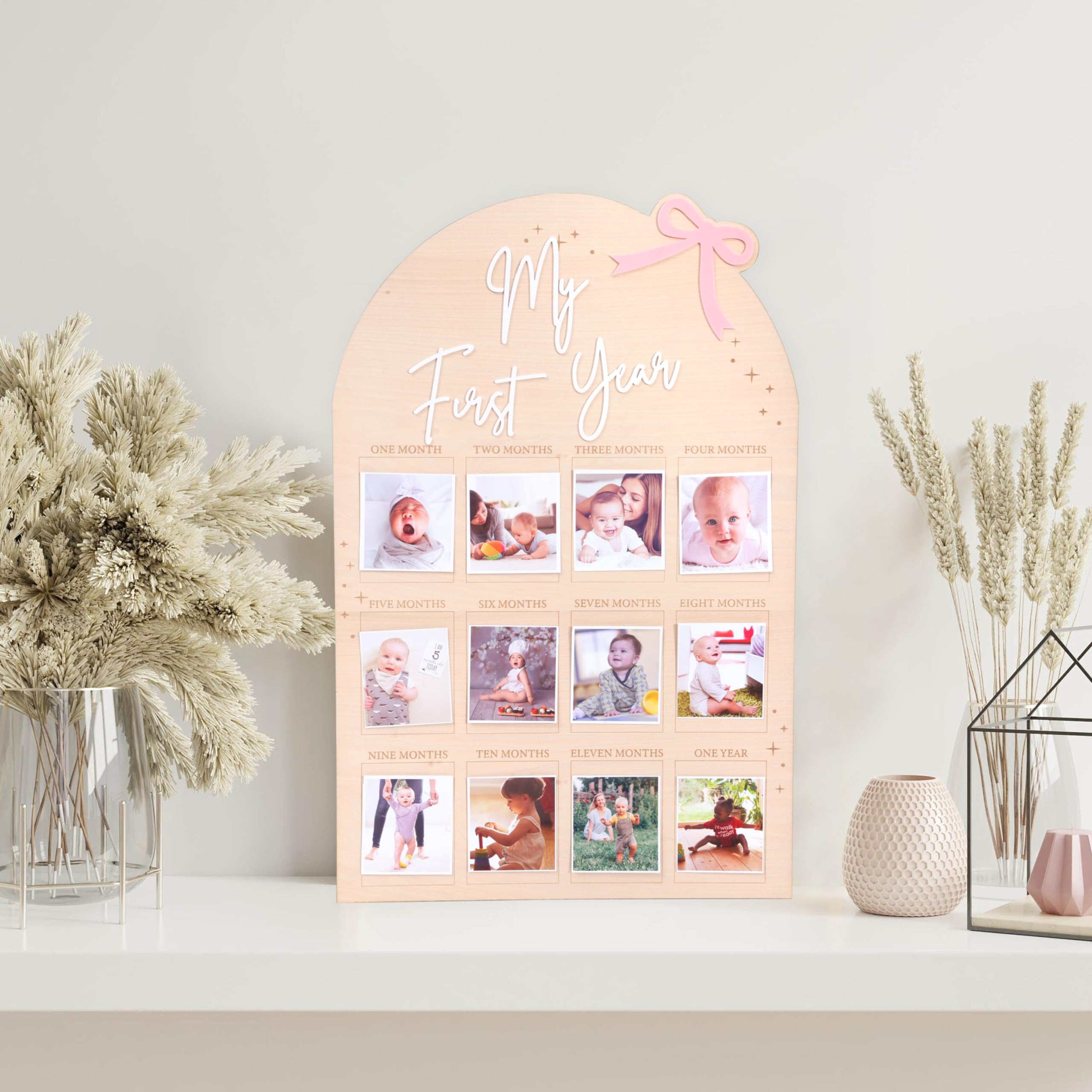 WAUAO Bow wooden sign nursery decor adds charm to baby's room