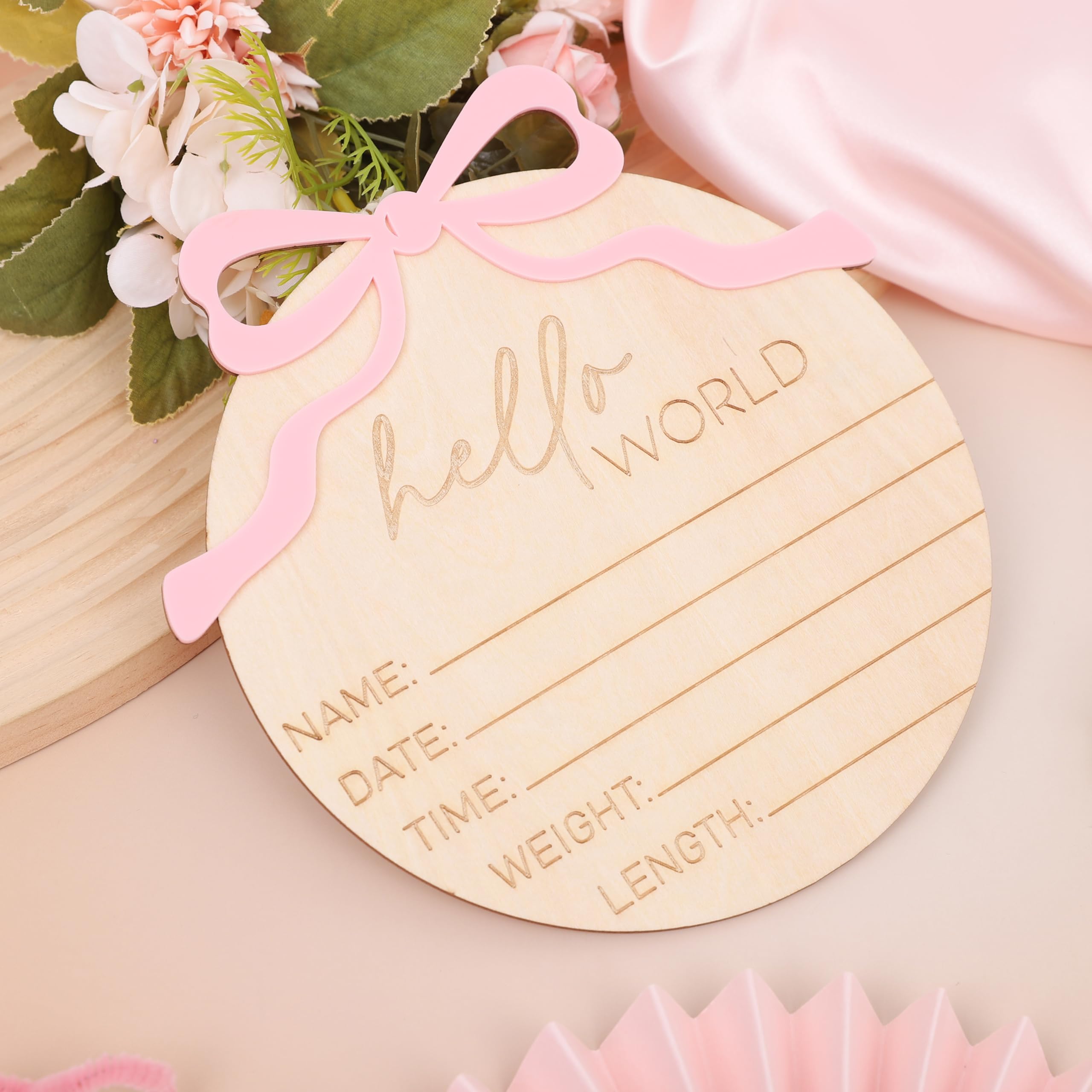 WAUAO Hello World Engraved Sign—closeup reveals crisp lettering and charm.