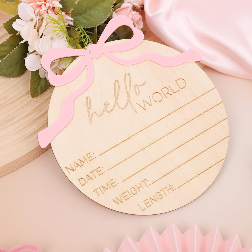 WAUAO Hello World Engraved Sign—closeup reveals crisp lettering and charm.