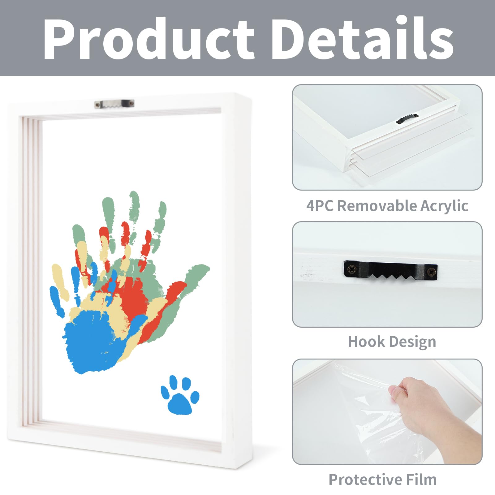 WAYASDCU acrylic glass frame displaying a pristine baby keepsake.