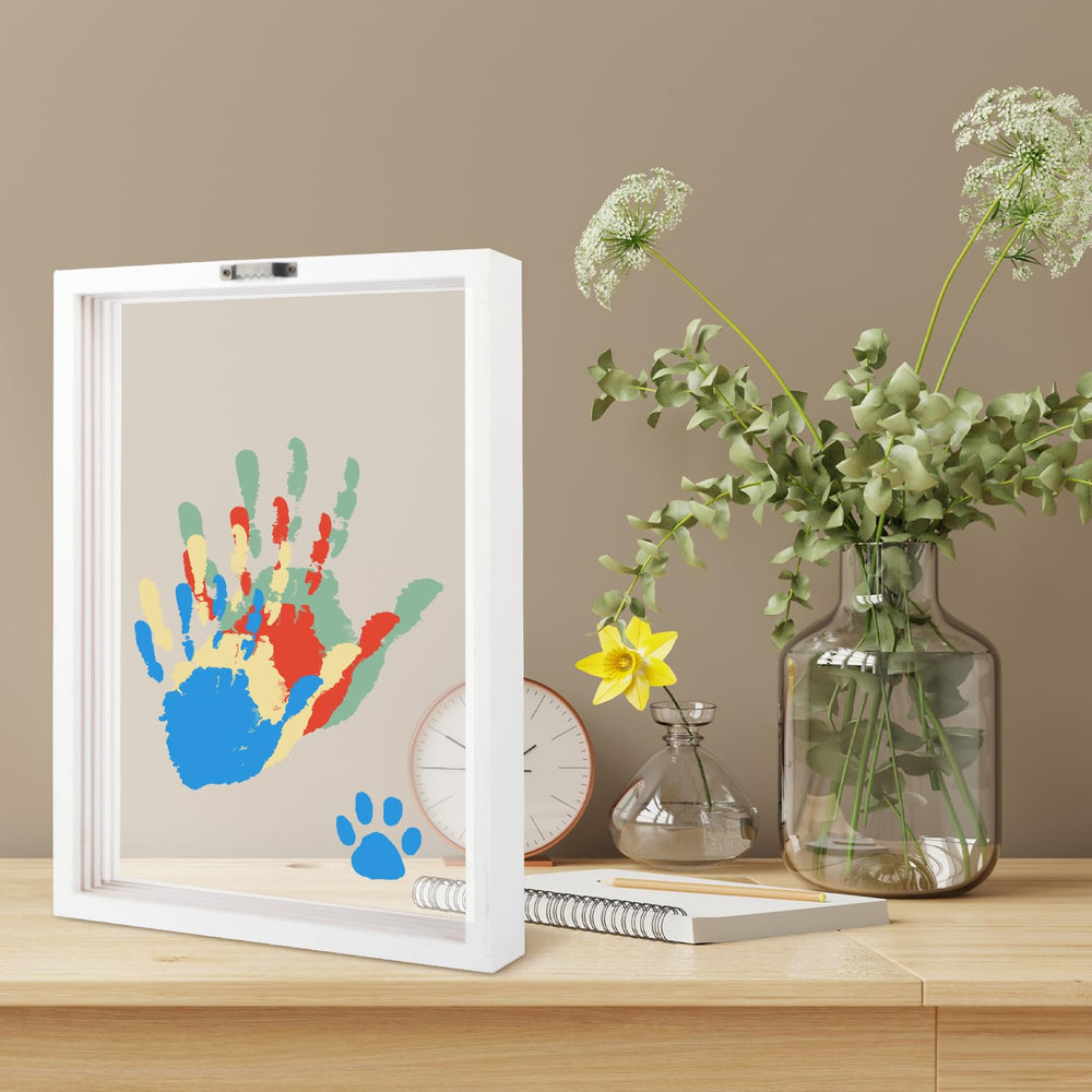 WAYASDCU baby handprint paints in six vibrant, non-toxic colors for safe art.