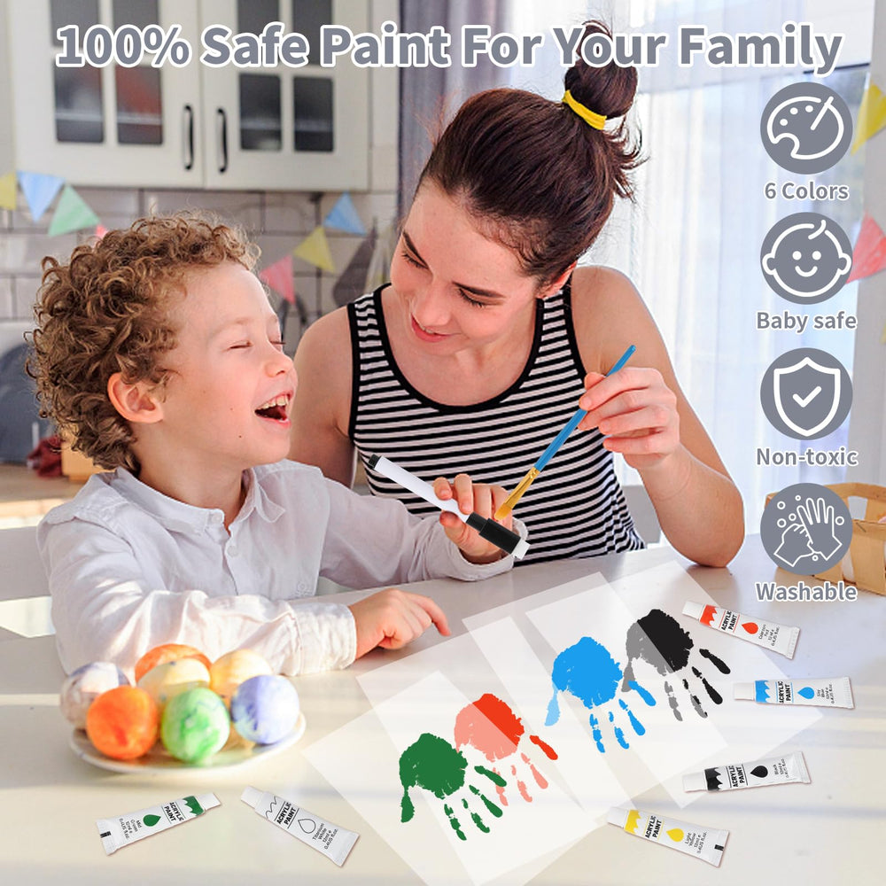WAYASDCU non-toxic baby paints that are easy to wipe clean.