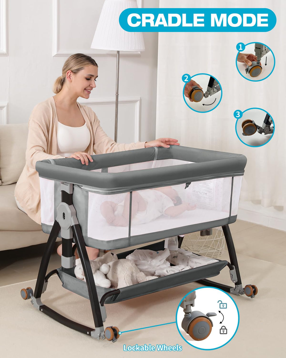 Wayfong bassinet incline mode provides feeding comfort with adjustable angle