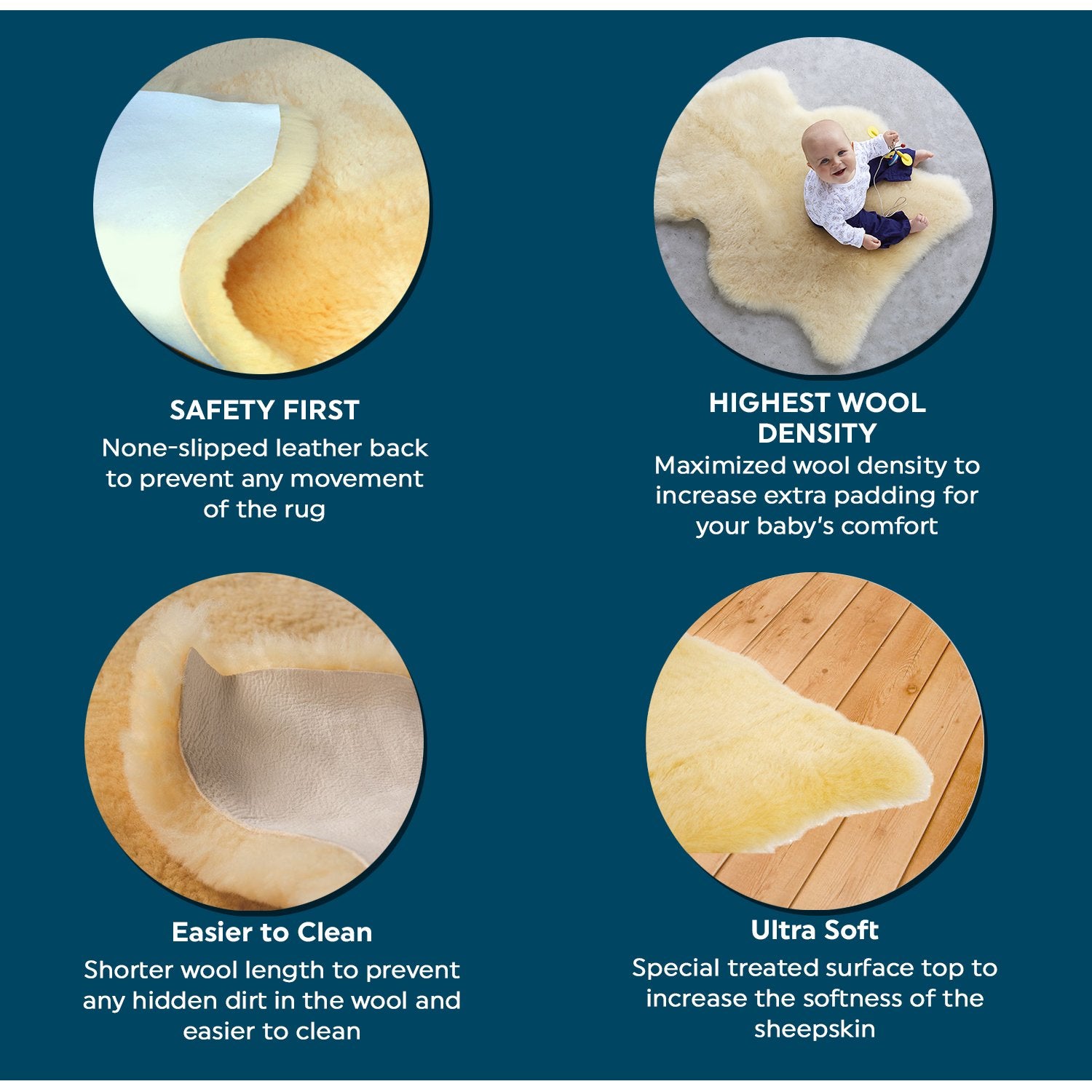 WaySoft Baby Sheepskin Rug ready for professional dry cleaning