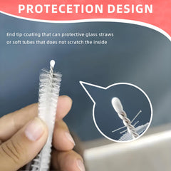 WDPOER dual-layer bristles design scrubs base and tip for versatile straw cleaning.