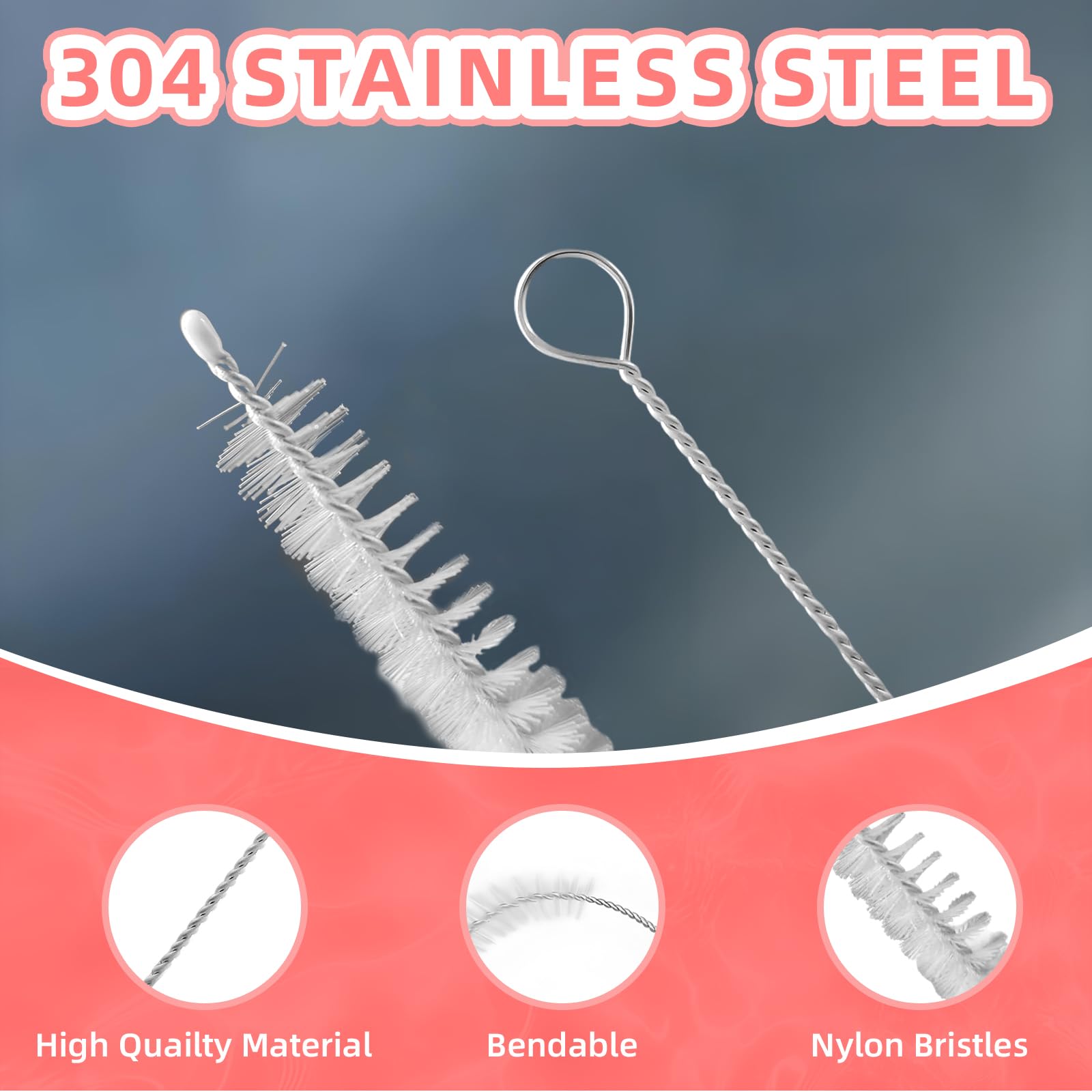 WDPOER stainless steel core brush resists rust and lasts through many uses.