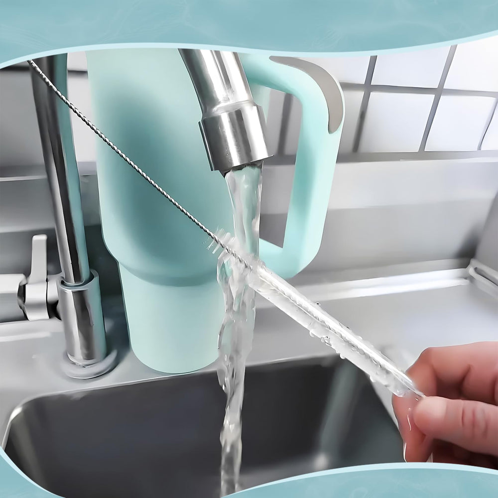 WDPOER long 7.8-inch brush for deep-cleaning cups and accessories.