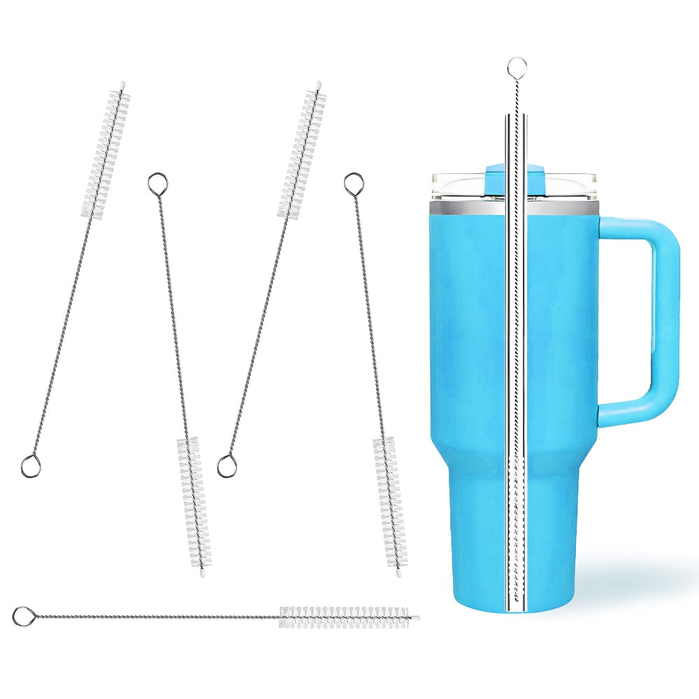 WDPOER long-handle straw cleaner reaching tall Stanley tumblers for easy cleaning