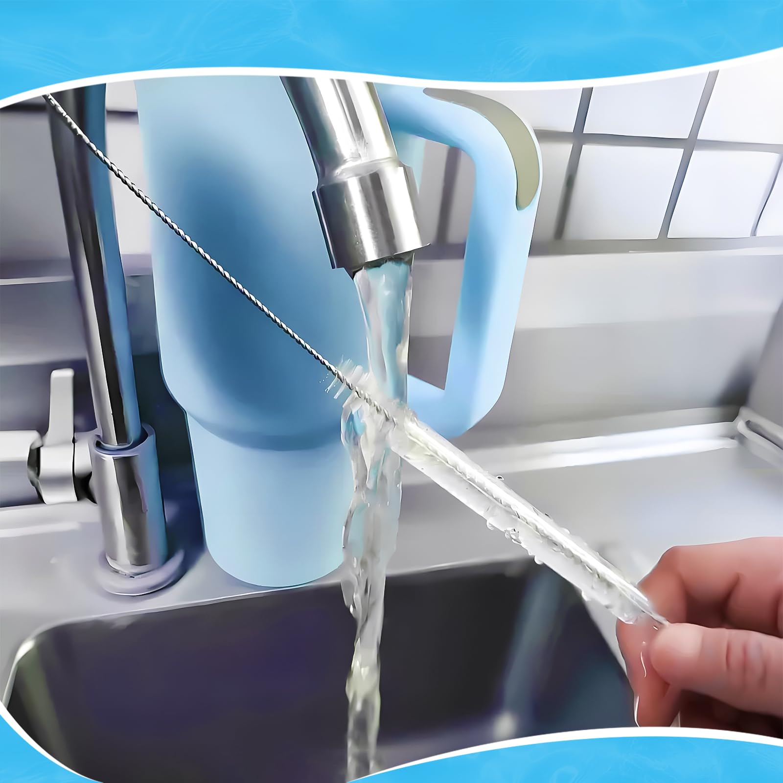 WDPOER versatile straw and bottle cleaner fits Stanley, Yeti, Hydro Flask