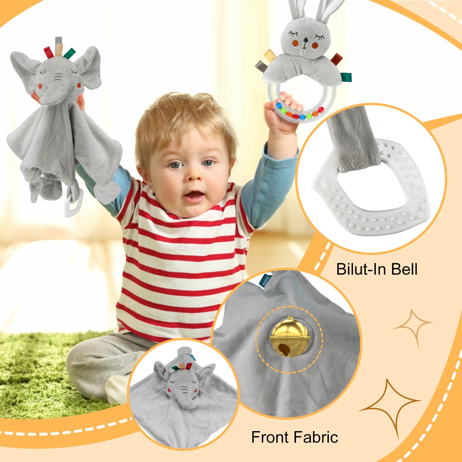 WECOOL rabbit-shaped rattle adds gentle sounds and visual engagement